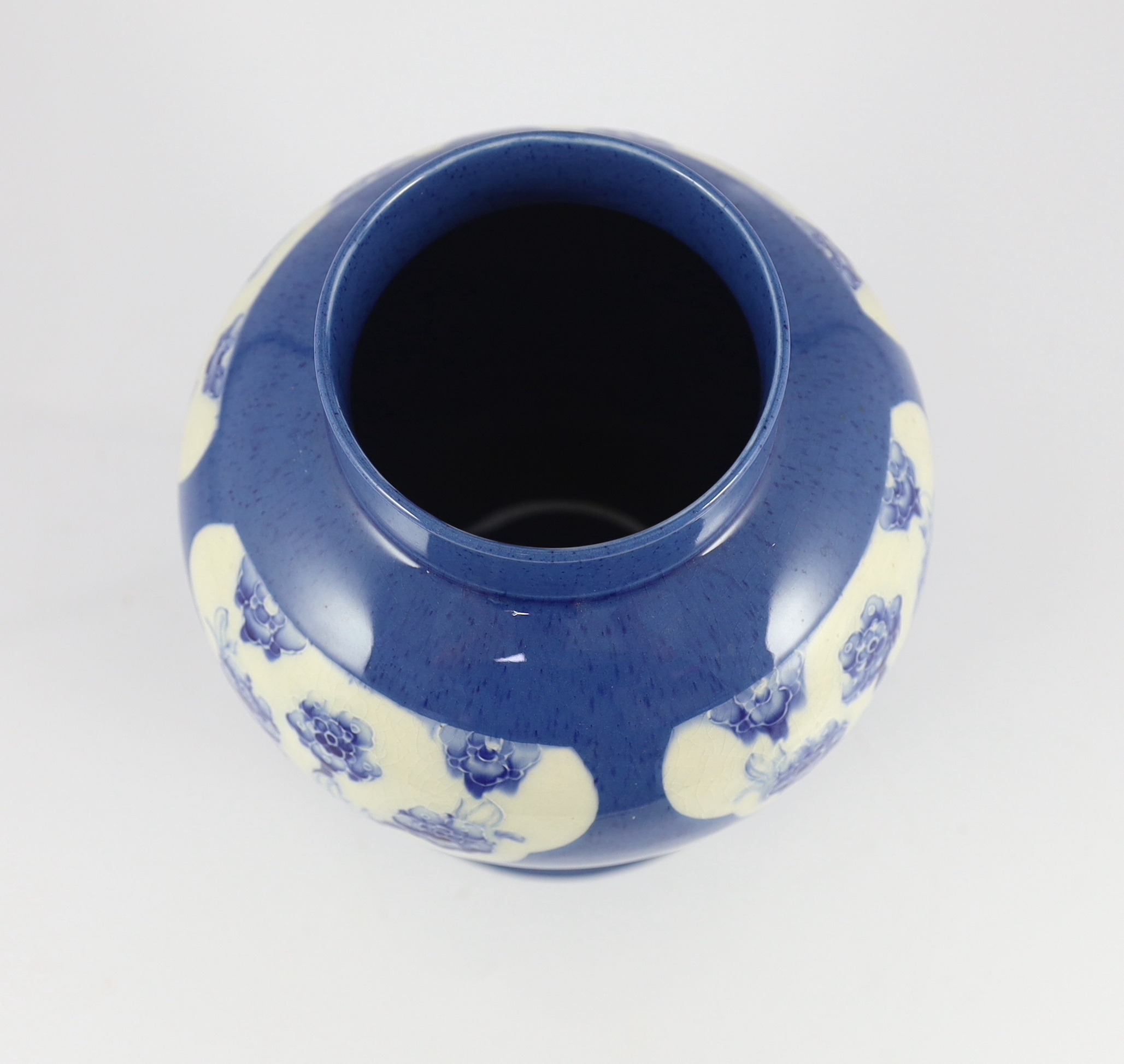 A Moorcroft late Florian forget-me-nots powder blue temple jar